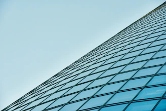 low angle photography of glass building