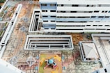 Aerial shot of Godrej Central's vibrant community area with kids playing.