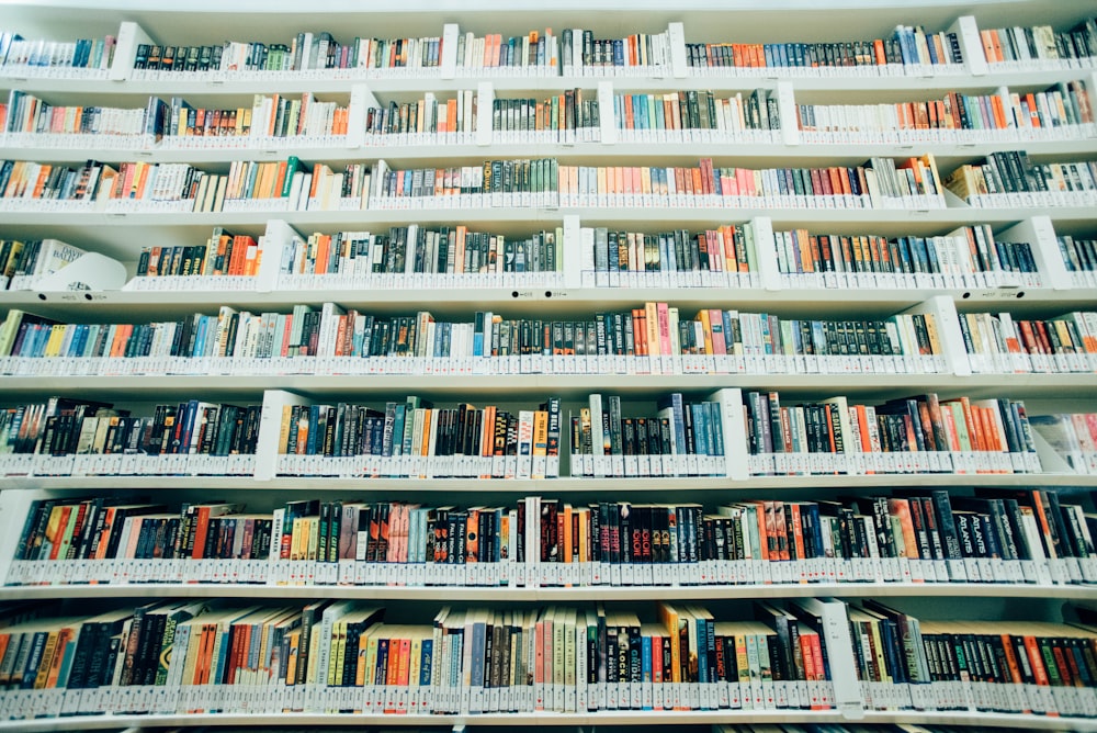 books on bookshelf