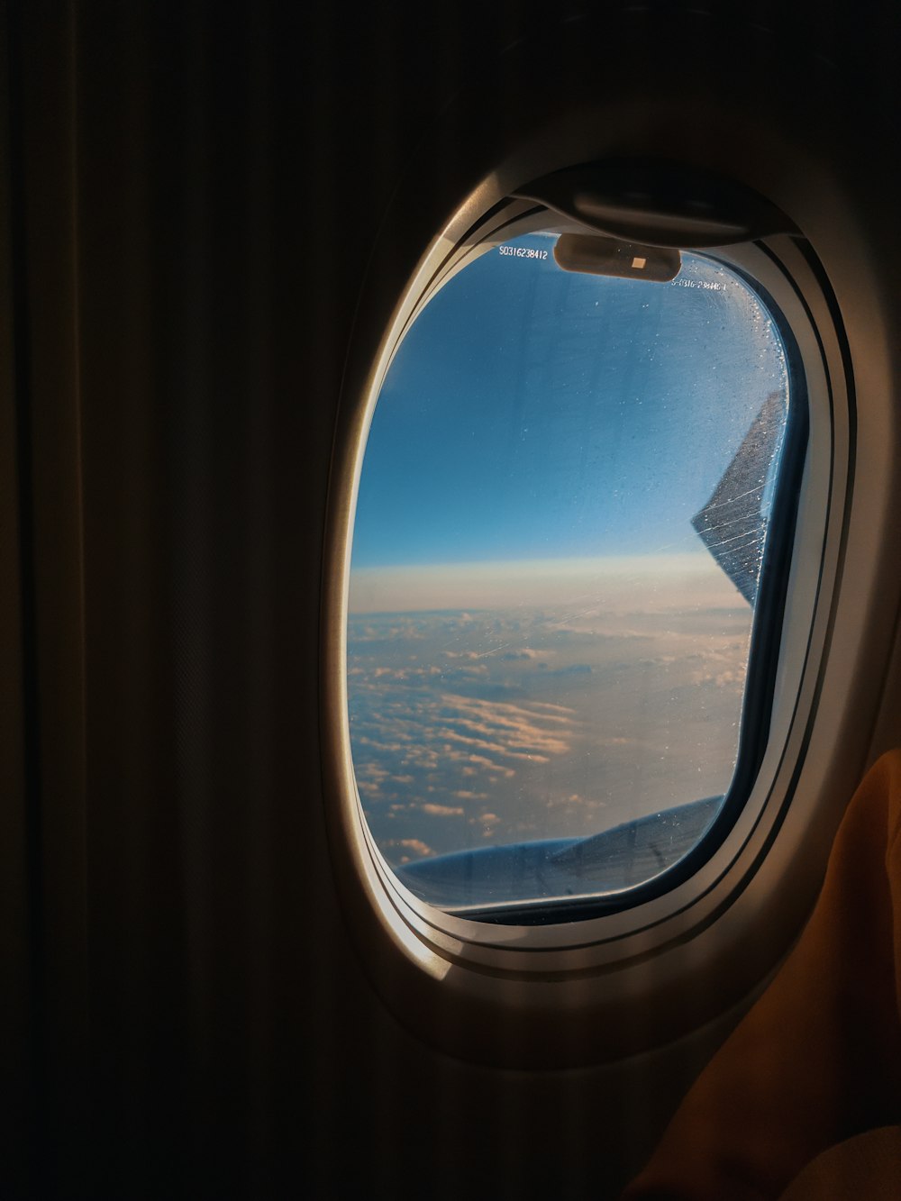 person riding in airplane