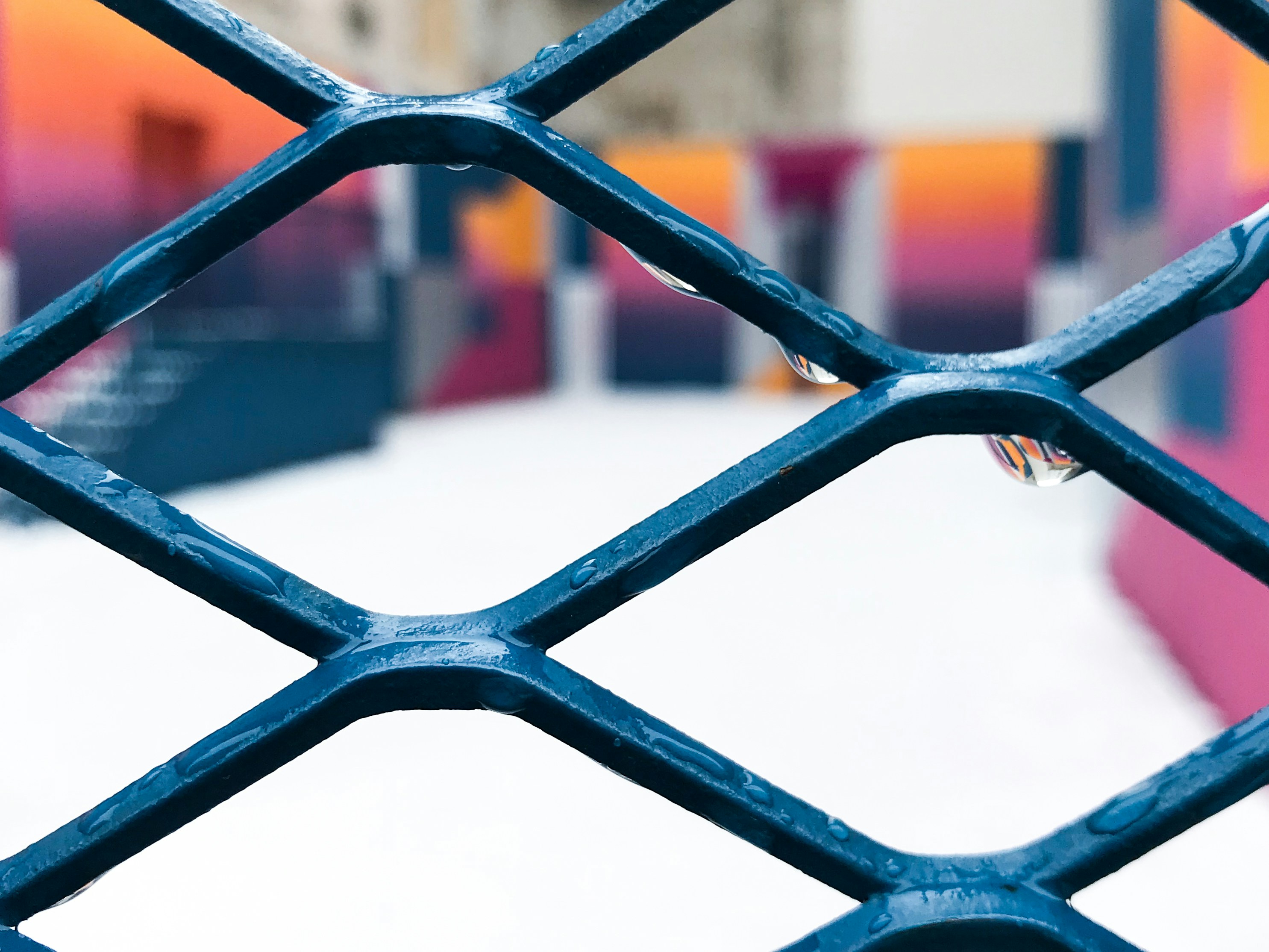 Basketball court under the snow