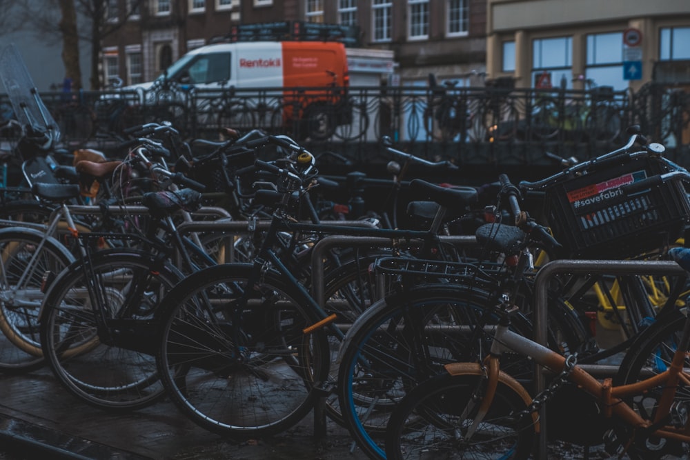 bicycle lot during daytime