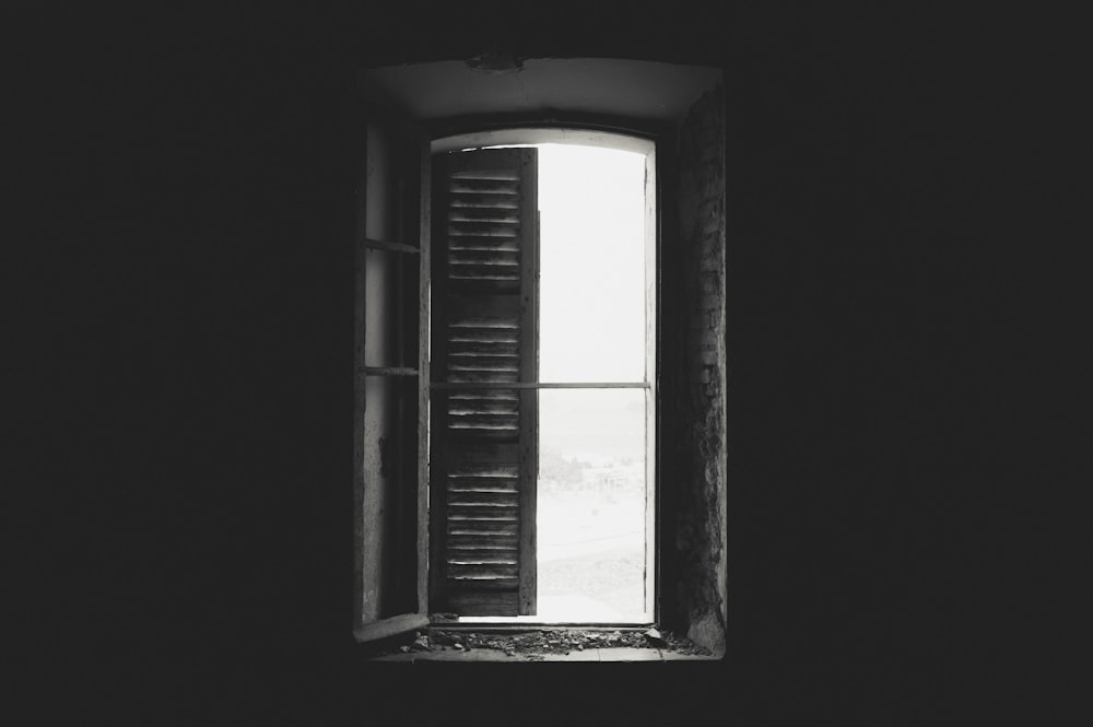 white wooden opened window