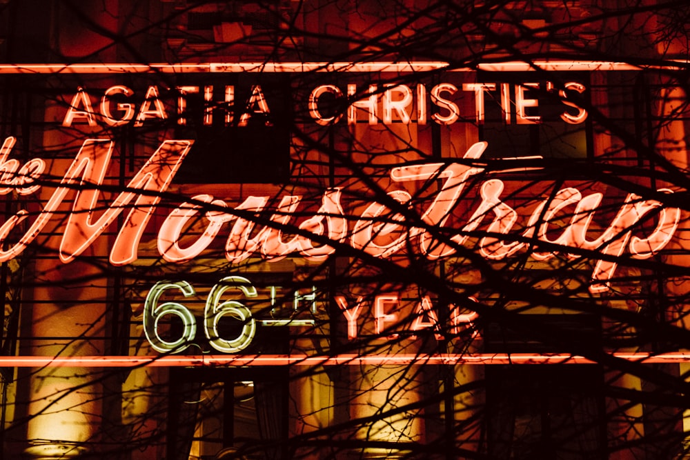 The Mousetrap neon signage