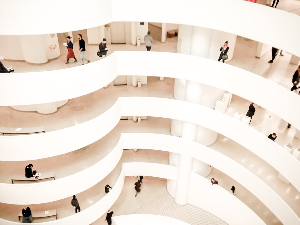 high-top photography of building interior