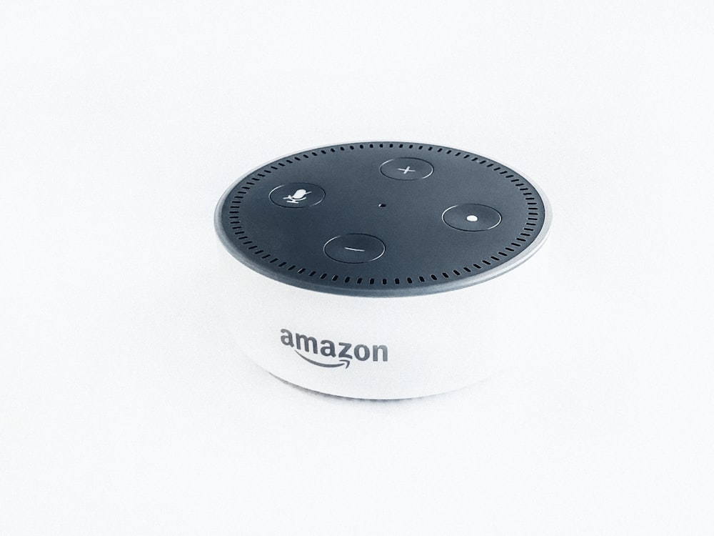 punto Amazon Echo bianco e nero