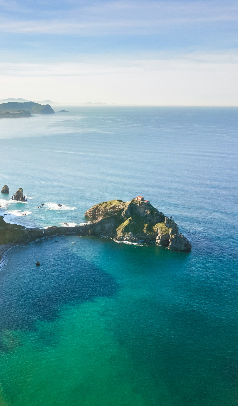 aerial photography of islet