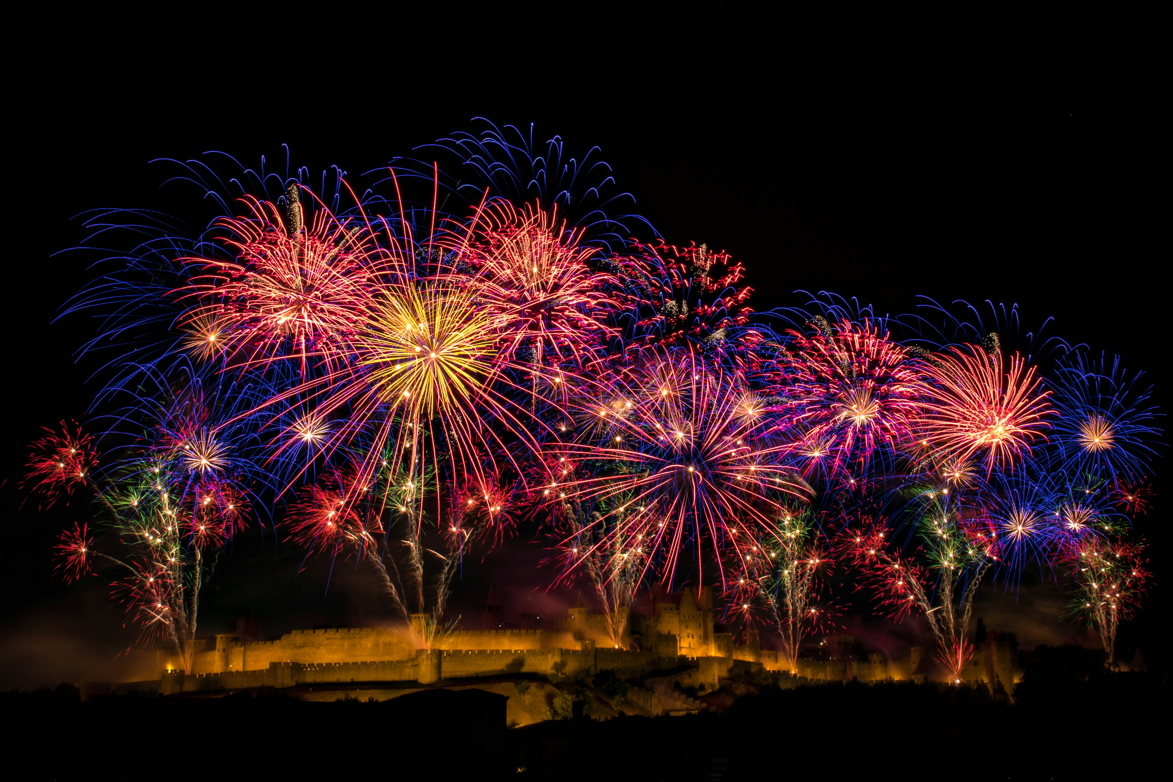 14th of july’s firework of Carcassonne