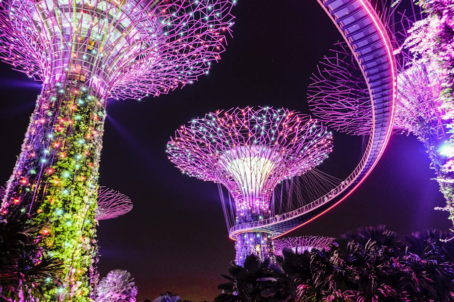 Illuminated Gardens by the Bay in Singapore