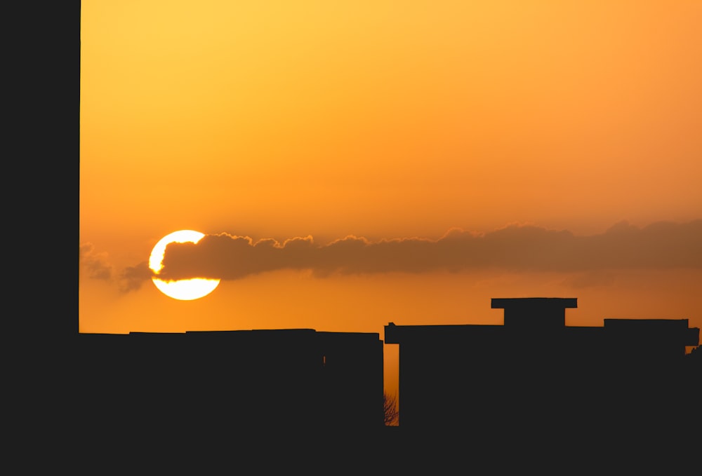 silhouette photo of building