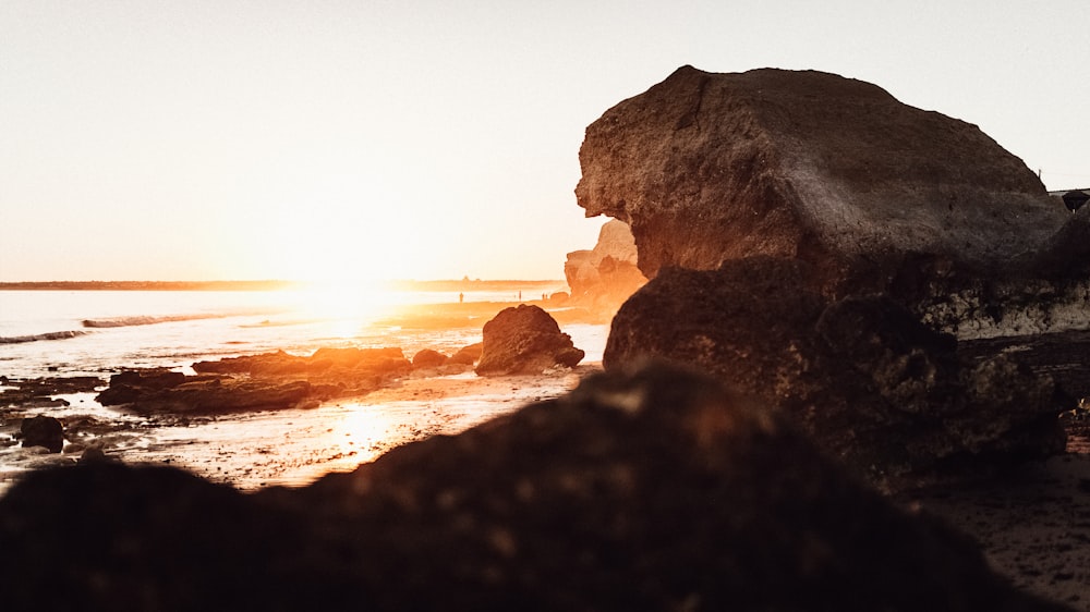 rock formation on seashore