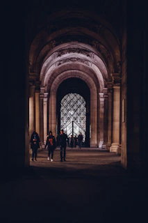 people waking inside hall