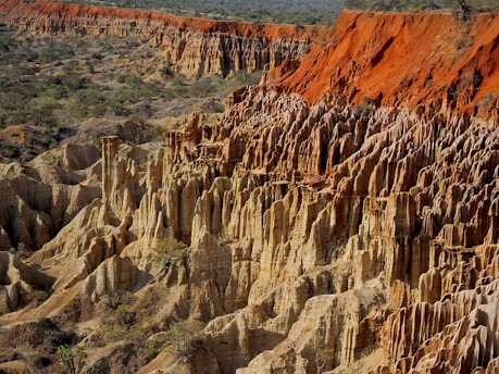 aerial photo of rocky mountain