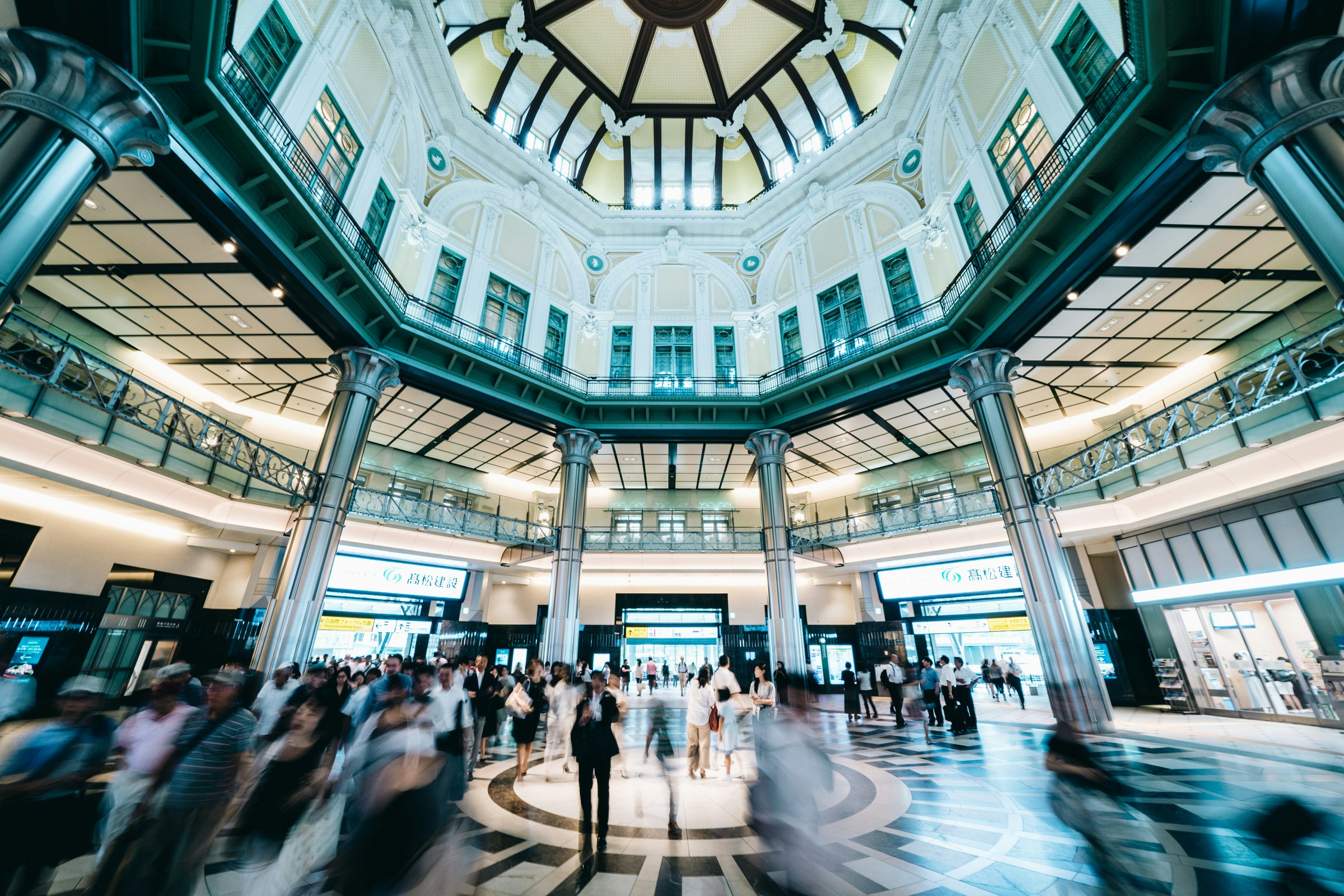 Tokyo station with people