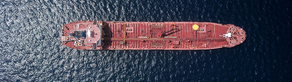 aerial photography of tanker ship