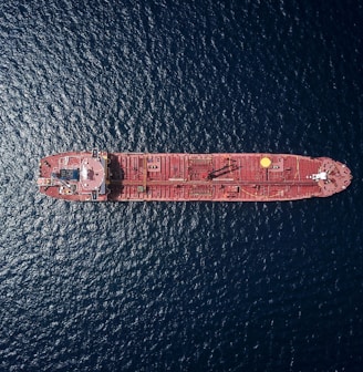 aerial photography of tanker ship