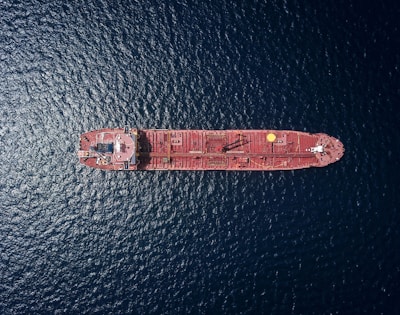 aerial photography of tanker ship