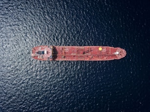 aerial photography of tanker ship