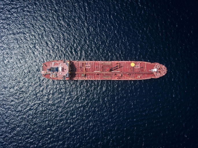 aerial photography of tanker ship