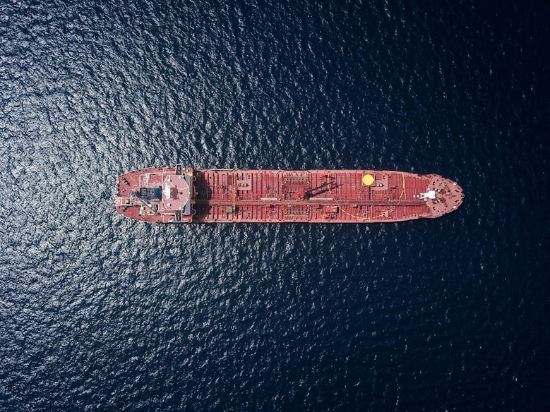 aerial photography of tanker ship