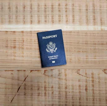 passport book on floor