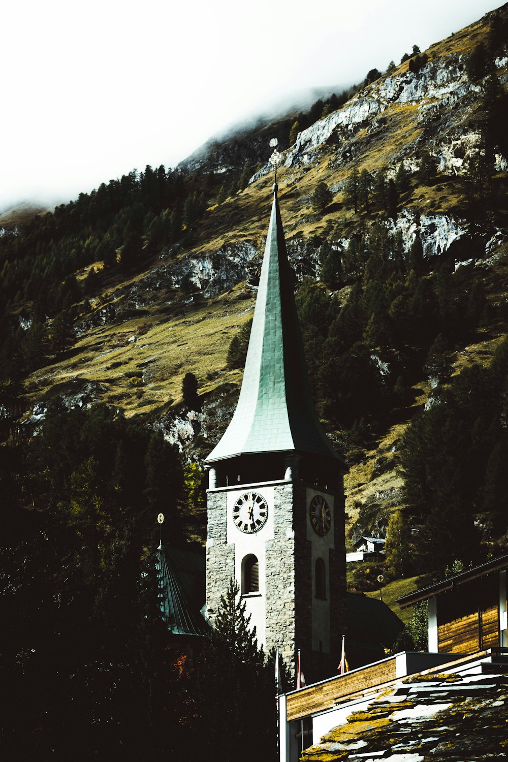 cathedral on mountain slope