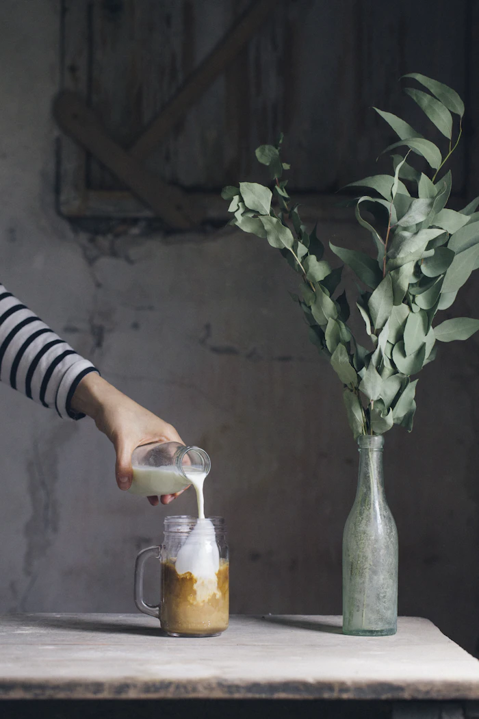 Latte being poured