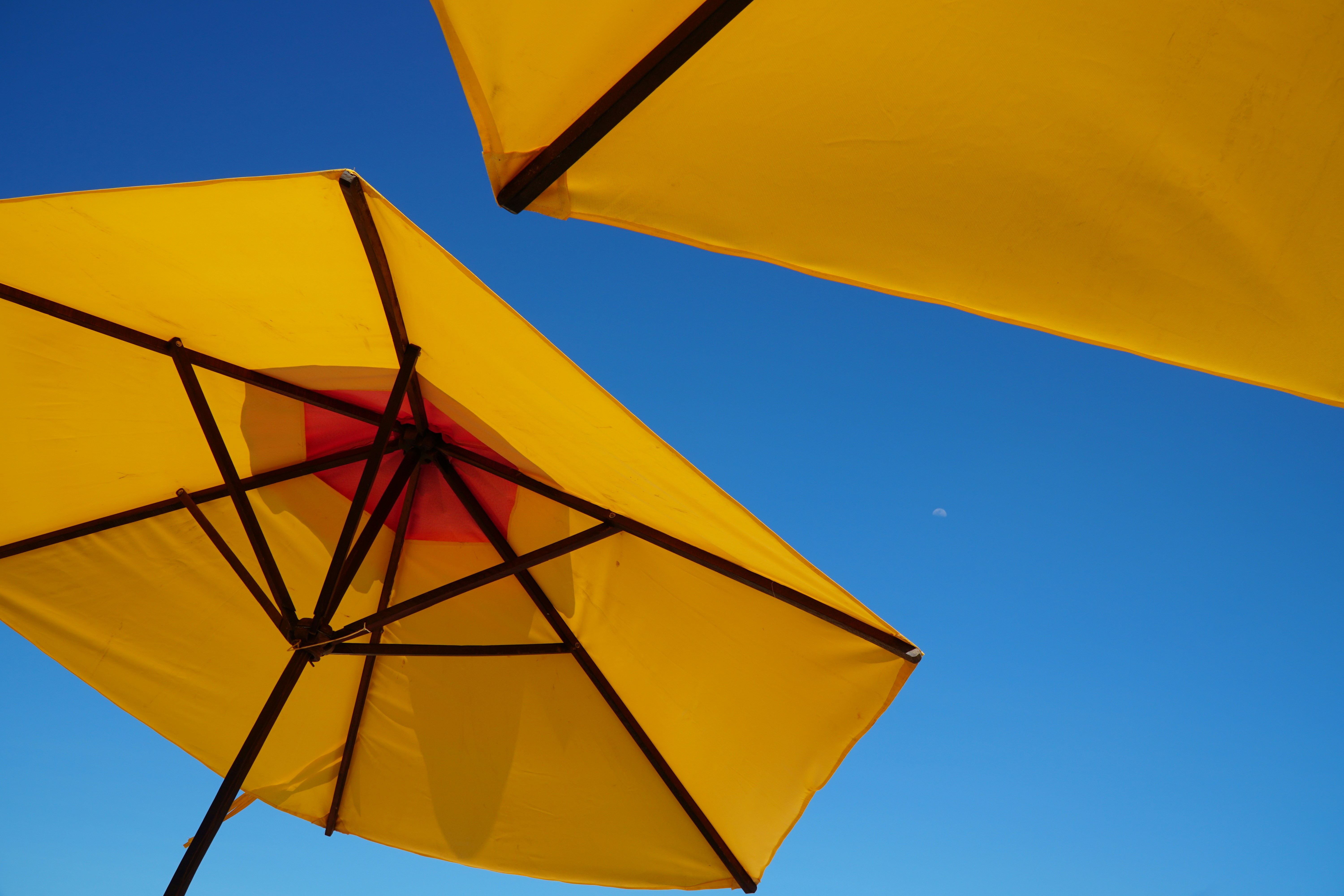 Yellow patio umbrella photo Free Blue Image on Unsplash