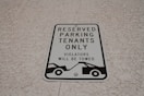 reserved parking tenants only signage