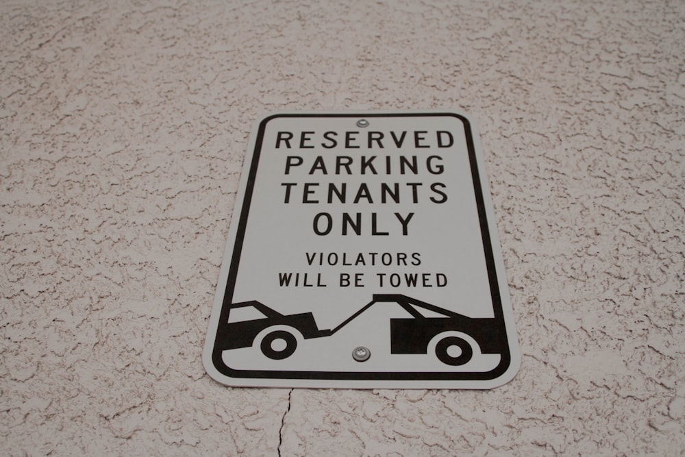 reserved parking tenants only signage