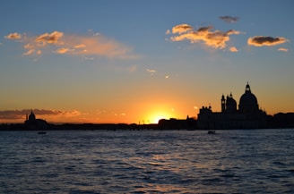 A serene view of a sunset over a digital world.