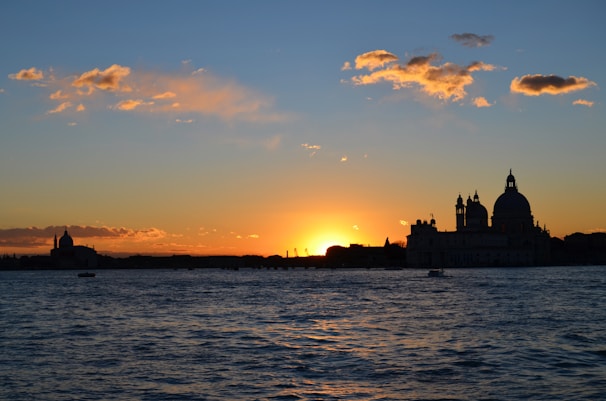 A serene view of a sunset over a digital world.