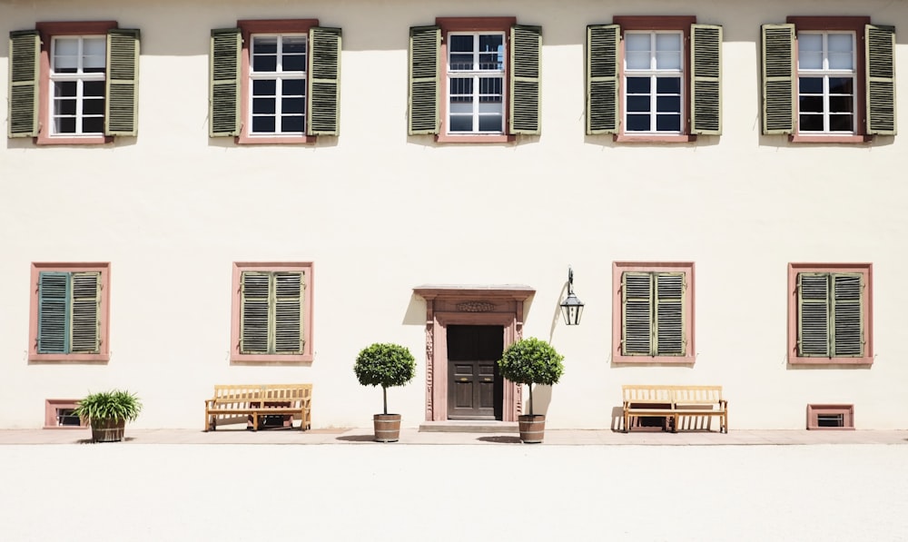 white building with nine windows