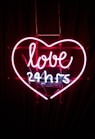 red Love 24 hours neon light sign