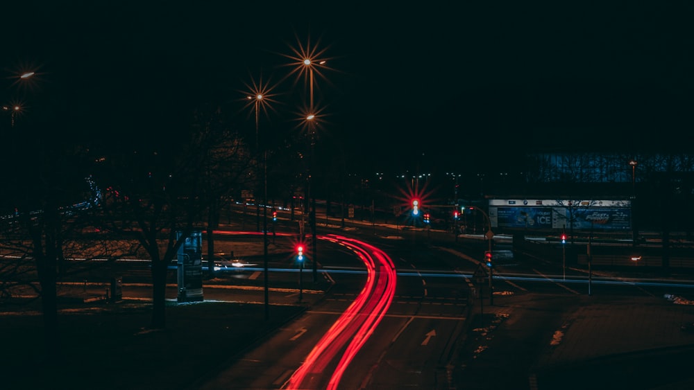 timelapse photography of road crossing the street