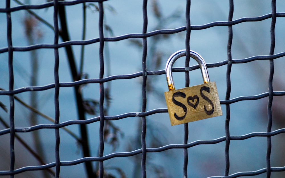 brown and gray padlock