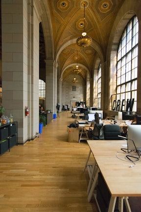 Interior design of a luxurious office space.