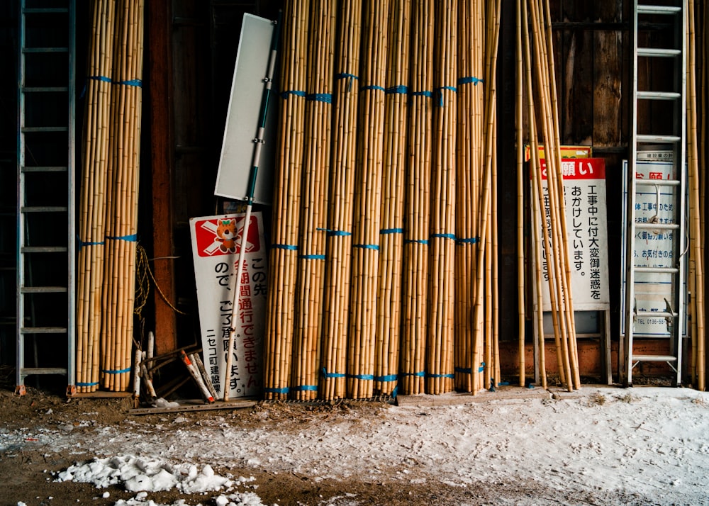 photo of brown bamboo shoot lot