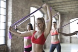 group of women doing yoga