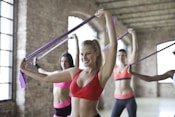 group of women doing yoga