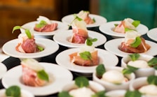 sushi on top of plates