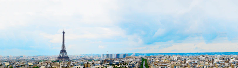 A scenic view of Paris showcasing the Eiffel Tower.
