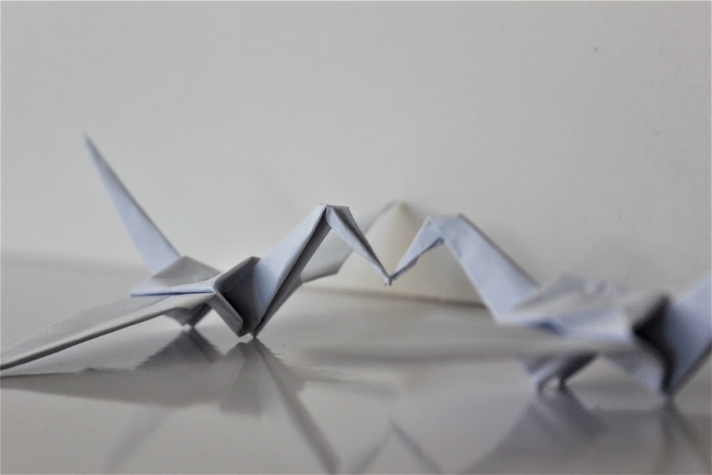 two origami swans