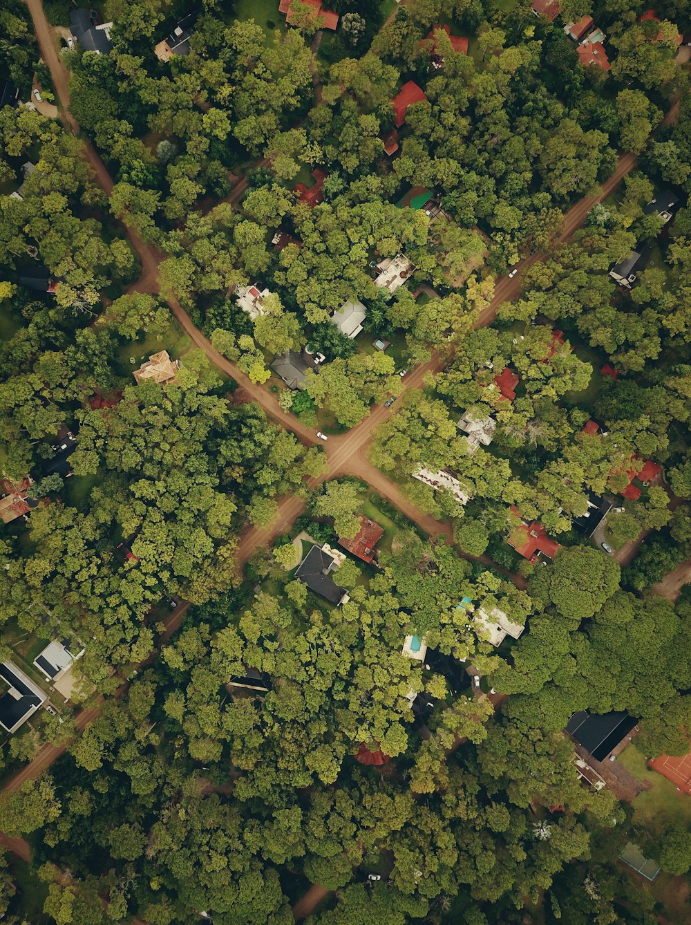 Fotografía de vista aérea de la aldea durante el día