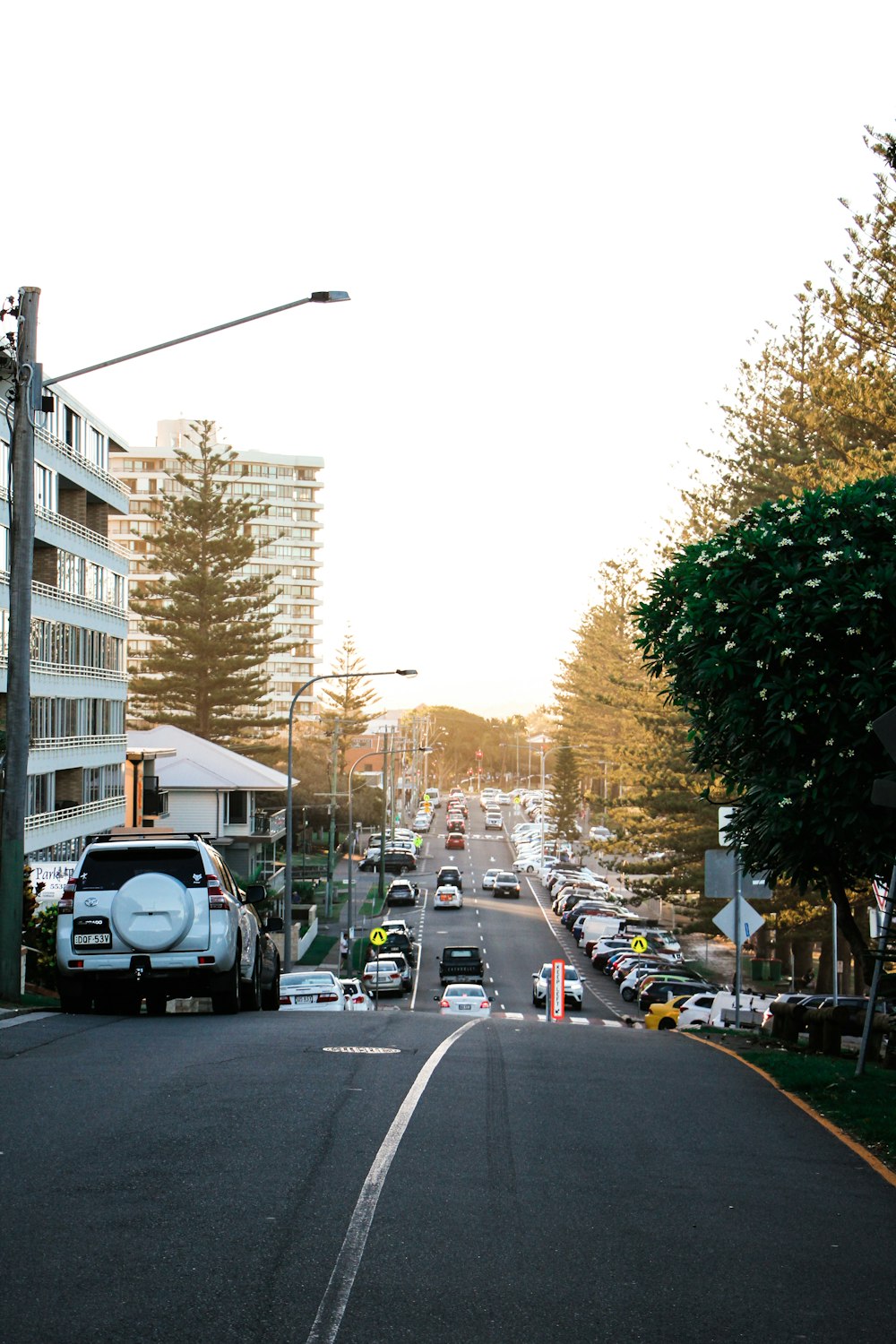 photo of cars on road