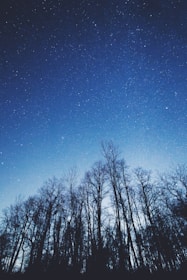 A serene image of a person meditating under a starry night sky, symbolizing peace and reflection.