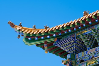 worm's-eye view photography of temple