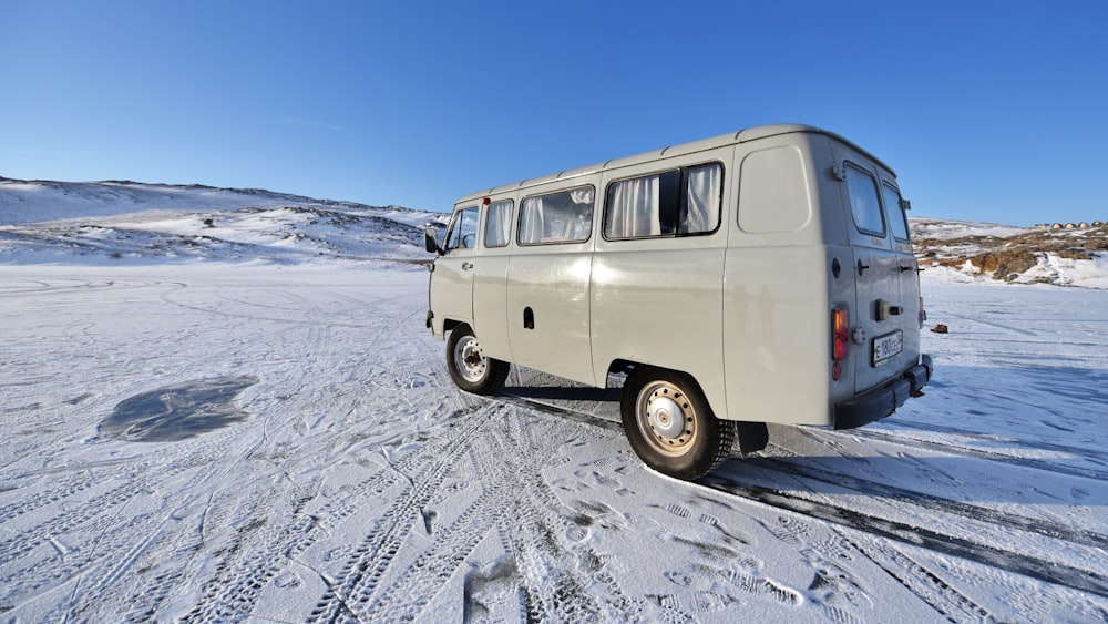 white van under clear blue sky