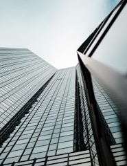worm's eye view of glass building