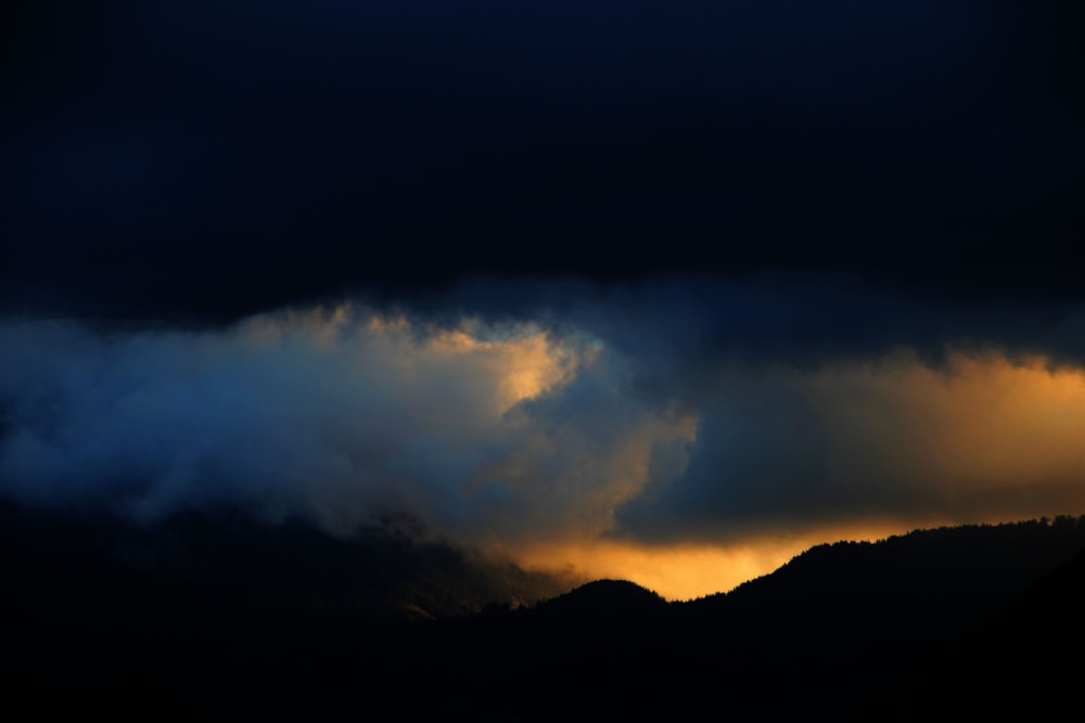 silhouette of mountain